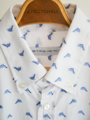 MÍCATA ETRO All-over Dolphin Motif BD Shirt