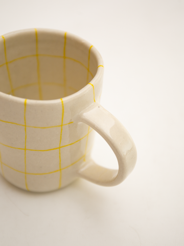 中囿義光 マグカップ チェック イエロー