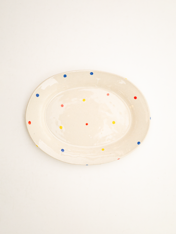 中囿義光 オーバル皿 ドット