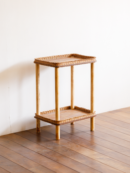 Rattan Side Table  (France 1960`s)