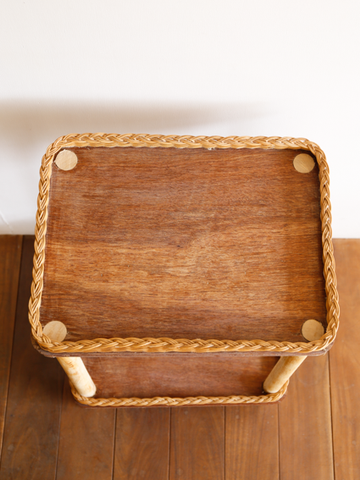 Rattan Side Table (France 1960`s)