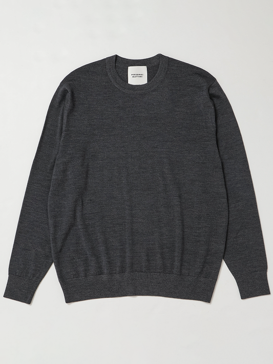 PERSONAL MATTERS Merino Wool Crew Neck Sweater