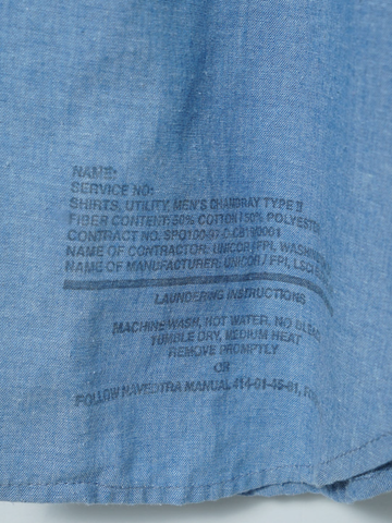 MÍCATA  U.S. Military Blue Chambray Utility Shirt