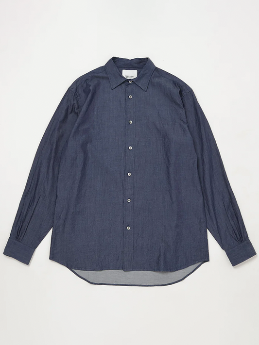 PERSONAL MATTERS Indigo Dye Cotton Twill Shirt
