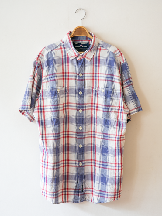 MÍCATA  Polo Sport Cotton Linen Check Shirt