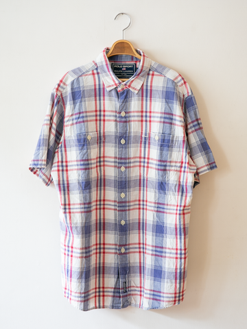 MÍCATA  Polo Sport Cotton Linen Check Shirt