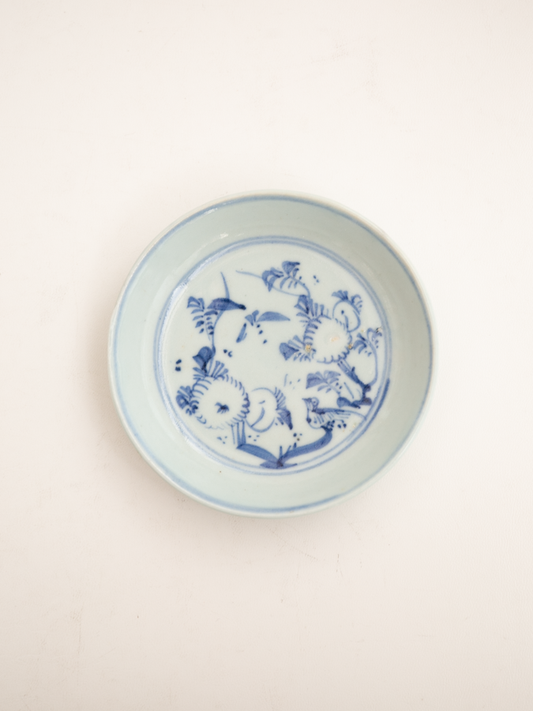 Plate (19c末) - 中国清花鳥文小皿①