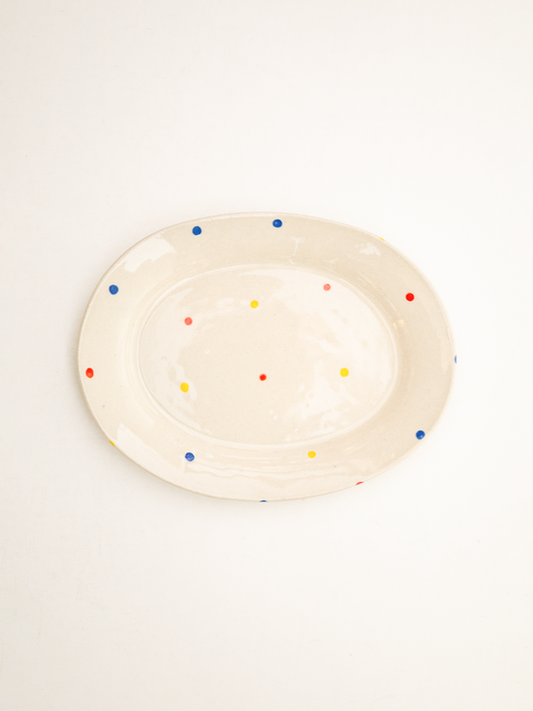 中囿義光 オーバル皿 ドット