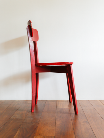 Red Bistro Chair (France 1950`s)