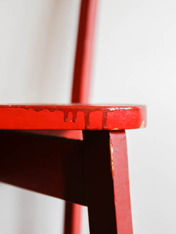 Red Bistro Chair (France 1950`s)